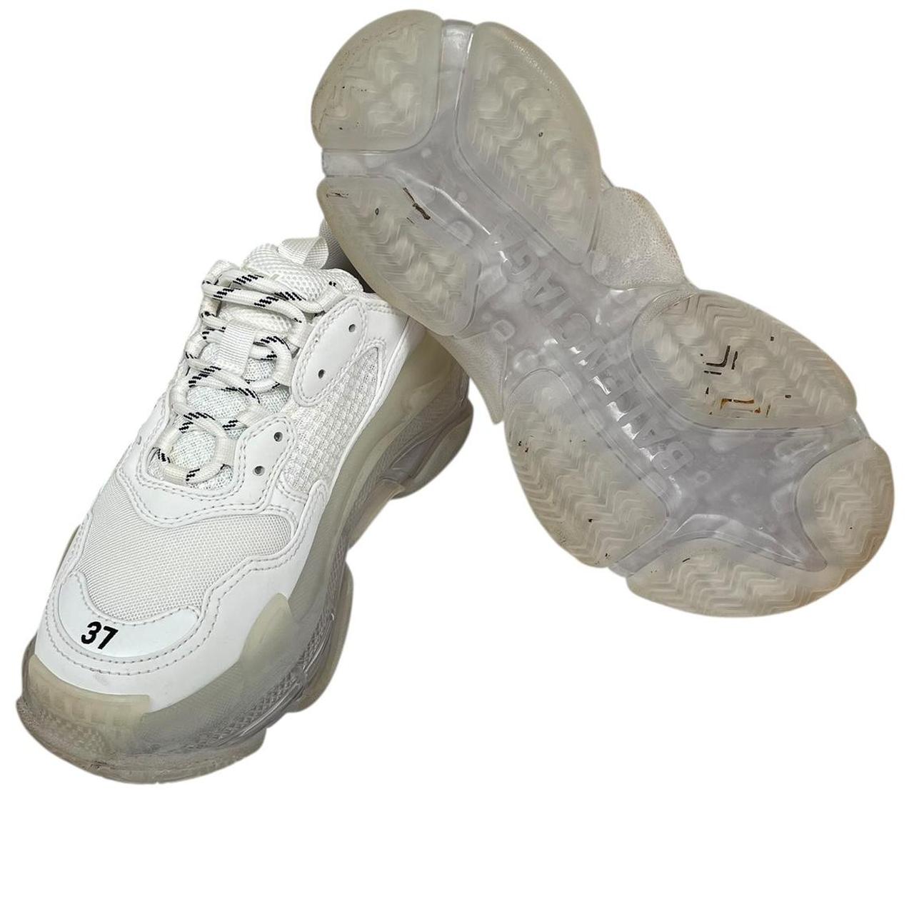 Balenciaga Triple S White Clear Sole Mesh Trainers