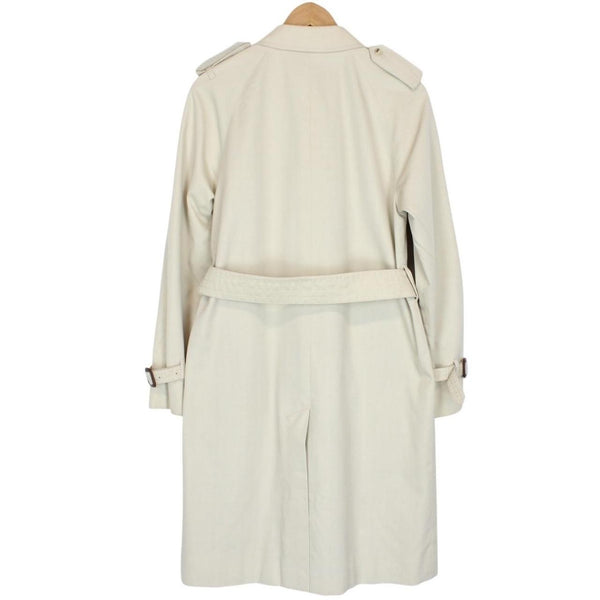 Vintage Aquascutum Cream and Tan House Check Belted Trench Coat