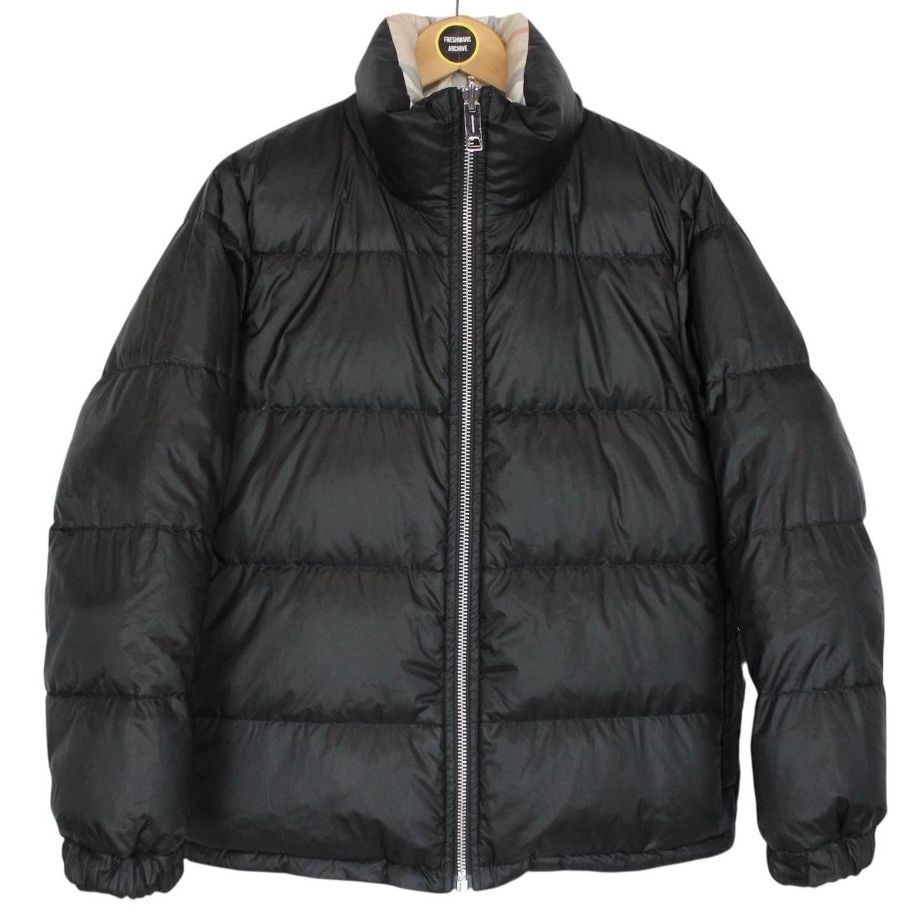 Burberry Beige and Black Nova Check Full Zip Reversible Down Puffer Jacket