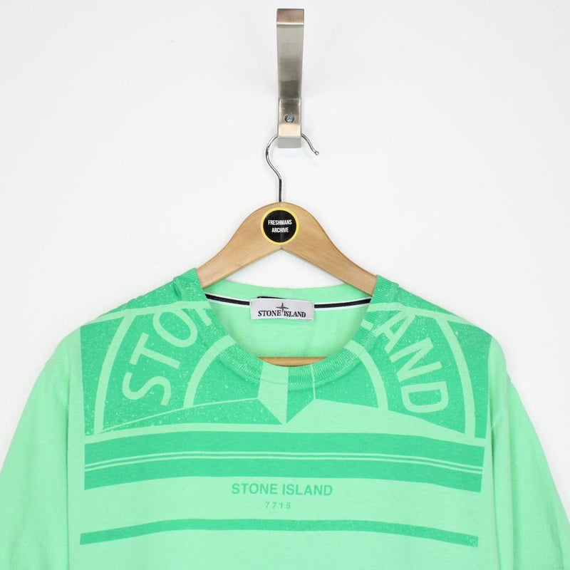 Stone Island AW 2022 Green Short Sleeve Logo Print T-Shirt
