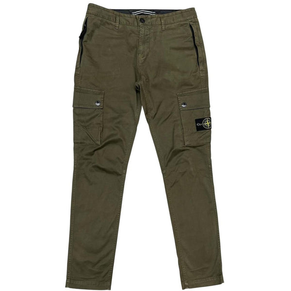 Stone Island AW 2023 Green Slim Fit Cargo Trousers