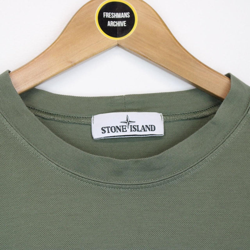 Stone Island SS 2019 Green Long Sleeve Compass Logo T-Shirt