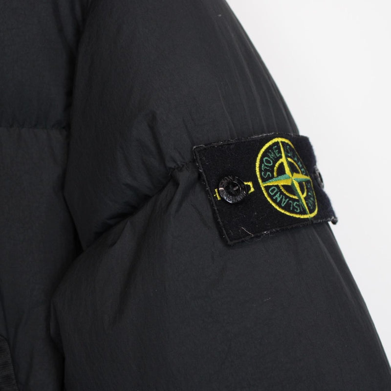 Stone Island AW 2021 Black Garment Dyed Crinkle Reps R-NY Down Puffer Jacket