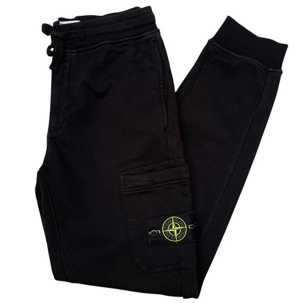Stone Island SS 2024 Black Cotton Tracksuit Bottoms / Joggers