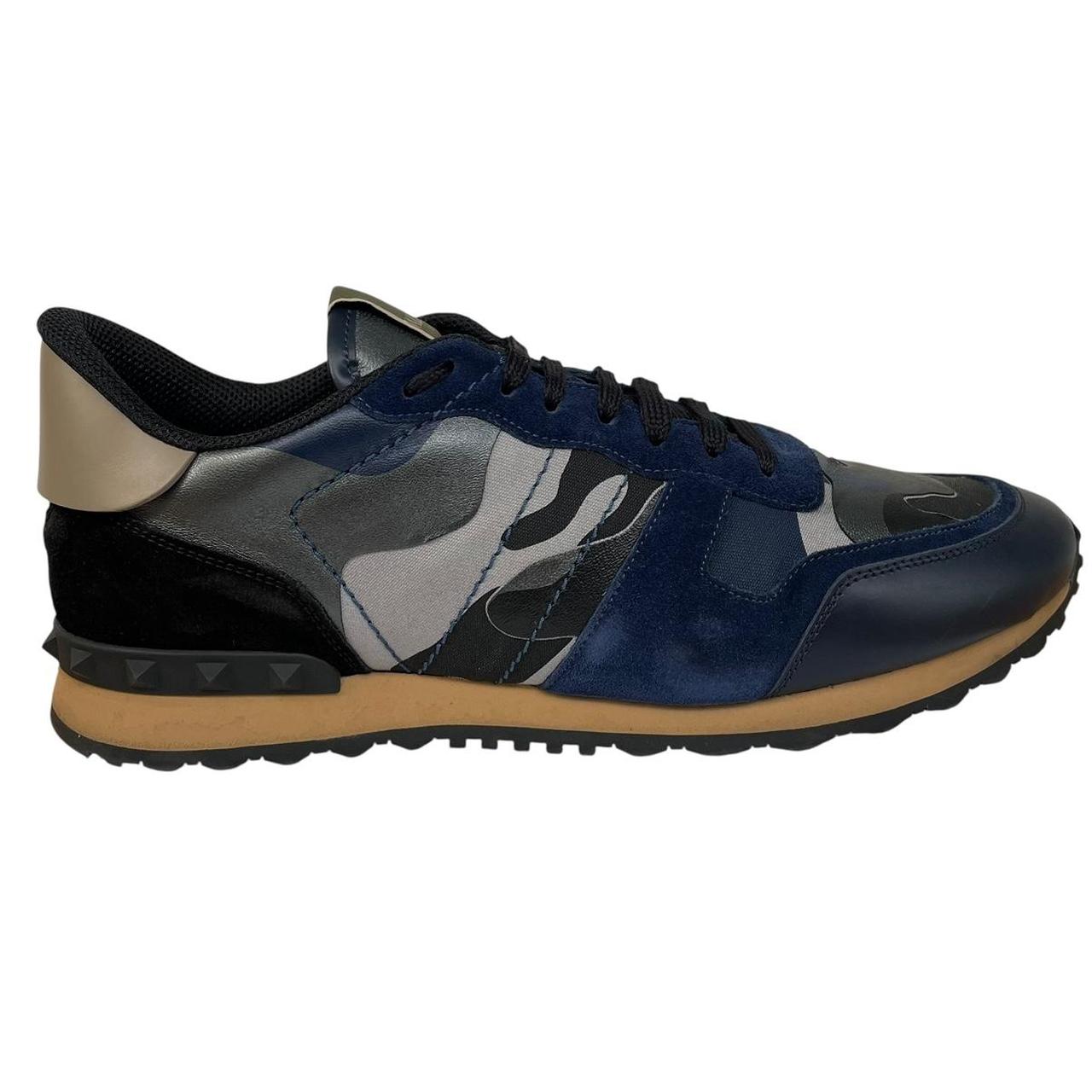 Valentino Garavani Rockrunner Navy Blue Camouflage Trainers