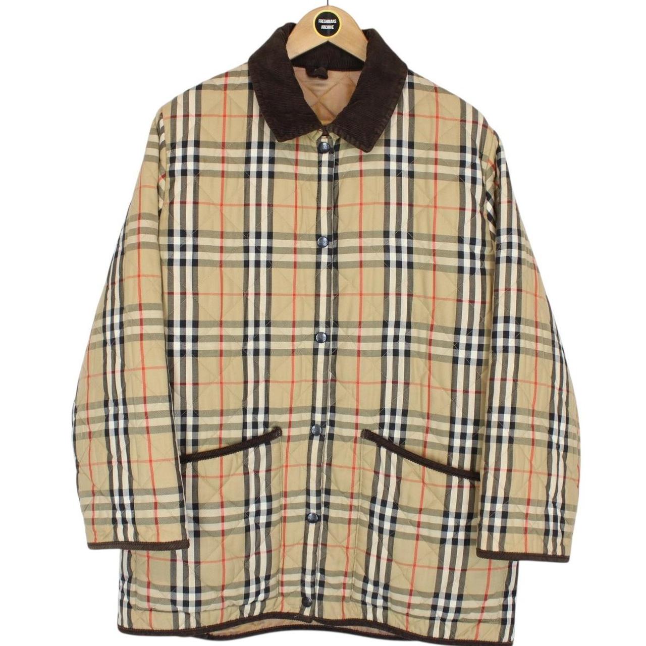 Vintage 90s Burberry Beige Nova Check Quilted Jacket