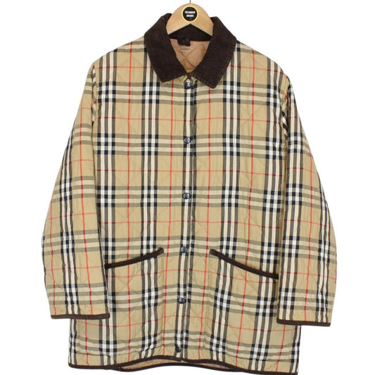 Vintage 90s Burberry Beige Nova Check Quilted Jacket