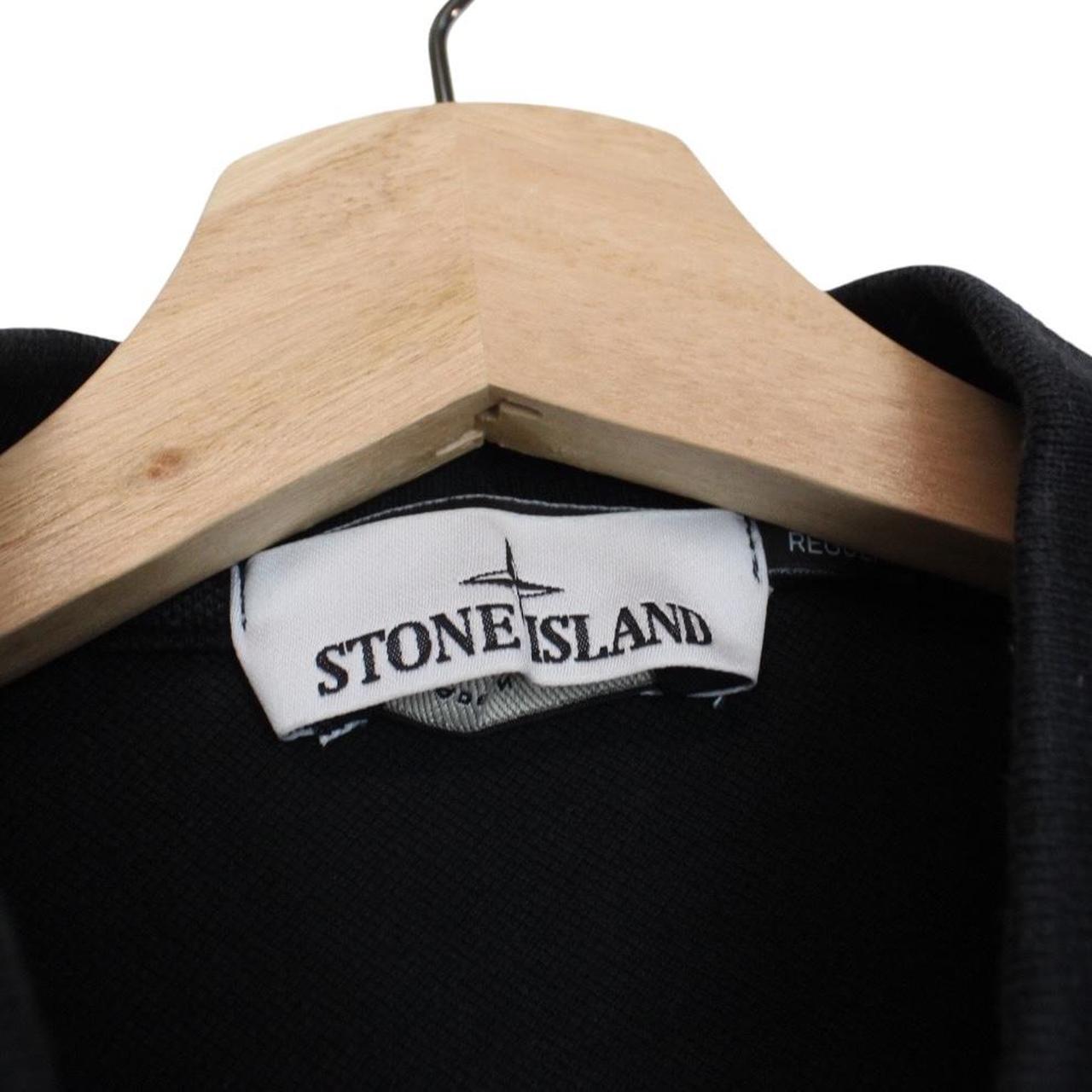 Stone Island AW 2022 Black Short Sleeve Compass Cotton Polo Shirt