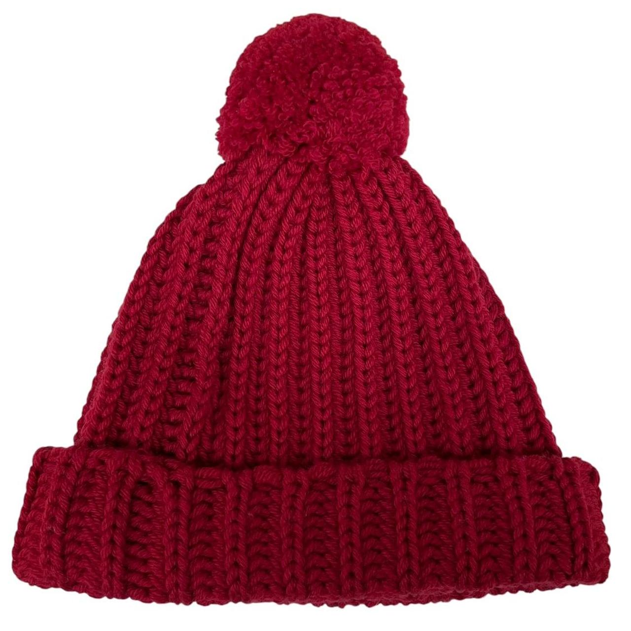 Gucci Burgundy Wool Bobble Hat