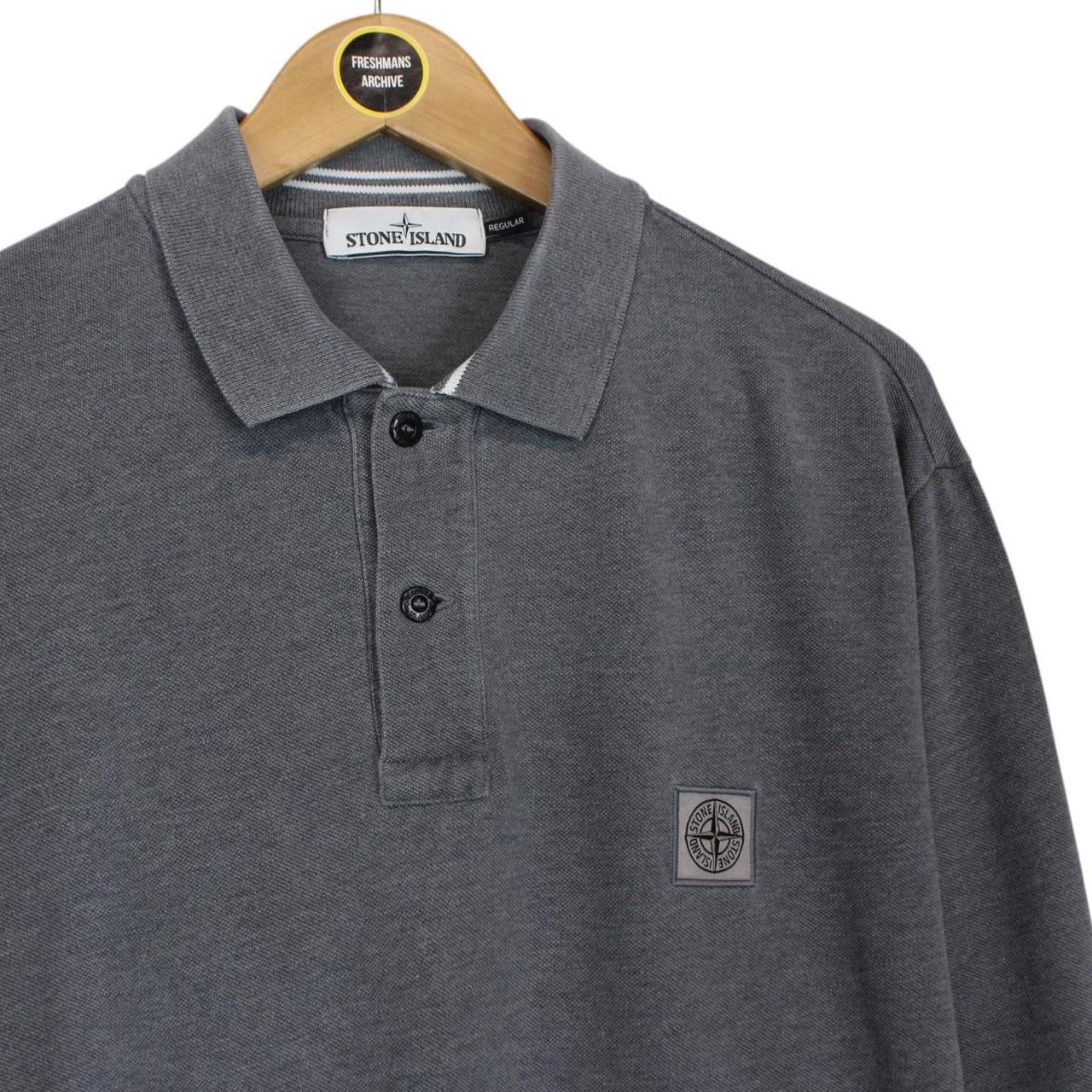 Stone Island AW 2017 Grey Long Sleeve Compass Polo Shirt