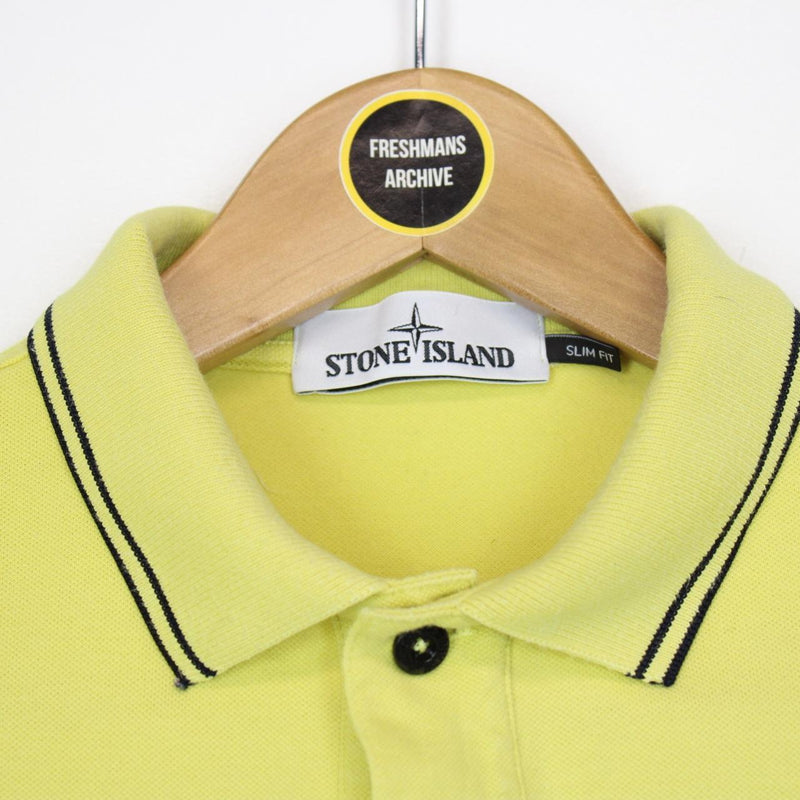 Stone Island Yellow Short Sleeve Compass Polo Shirt