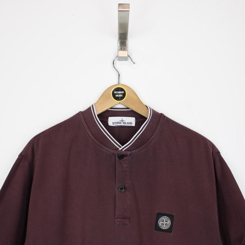 Stone Island SS 2018 Brown Short Sleeve Round Neck Compass Polo Shirt