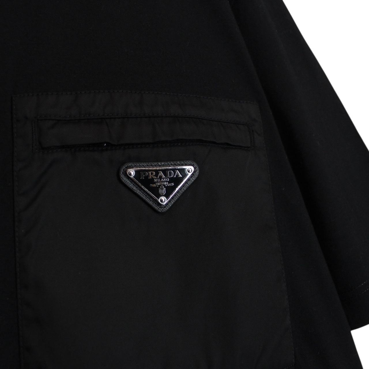 Prada Black Short Sleeve Cotton Badge Re-Nylon Pocket T-Shirt