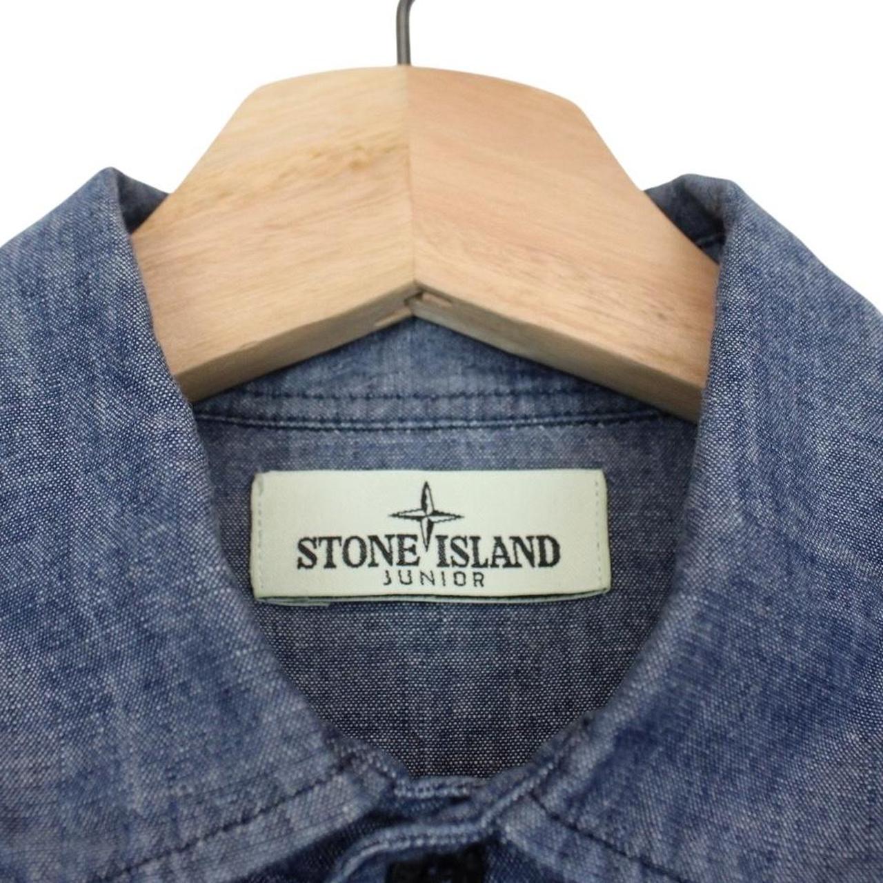 Stone Island Junior AW 2017 Blue Long Sleeve Cotton Overshirt