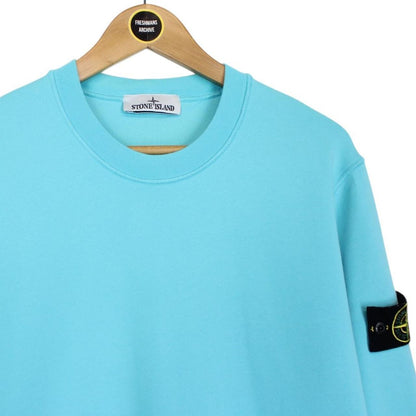 Stone Island Turquoise Blue Cotton Sweatshirt Jumper