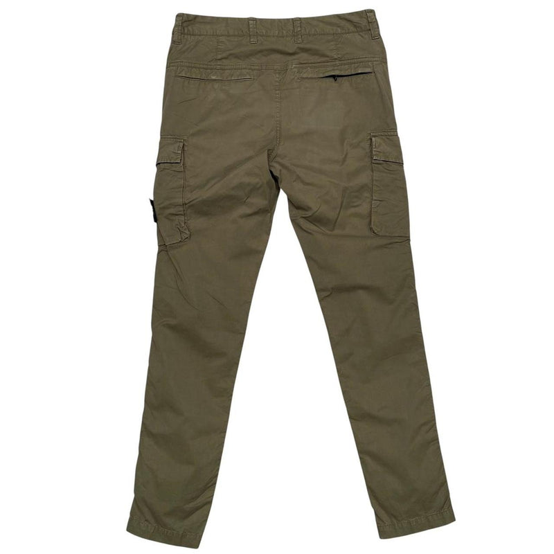 Stone Island SS 2021 Khaki Green Slim Fit Cargo Trousers