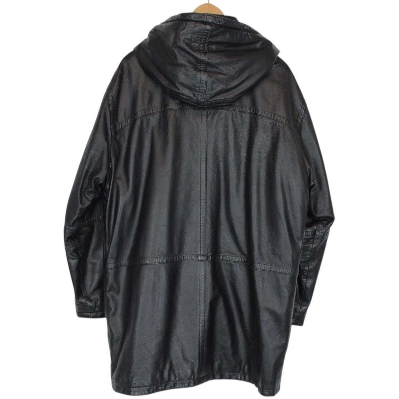 Vintage 90s Burberry Black Nova Check Lined Leather Duffle Coat