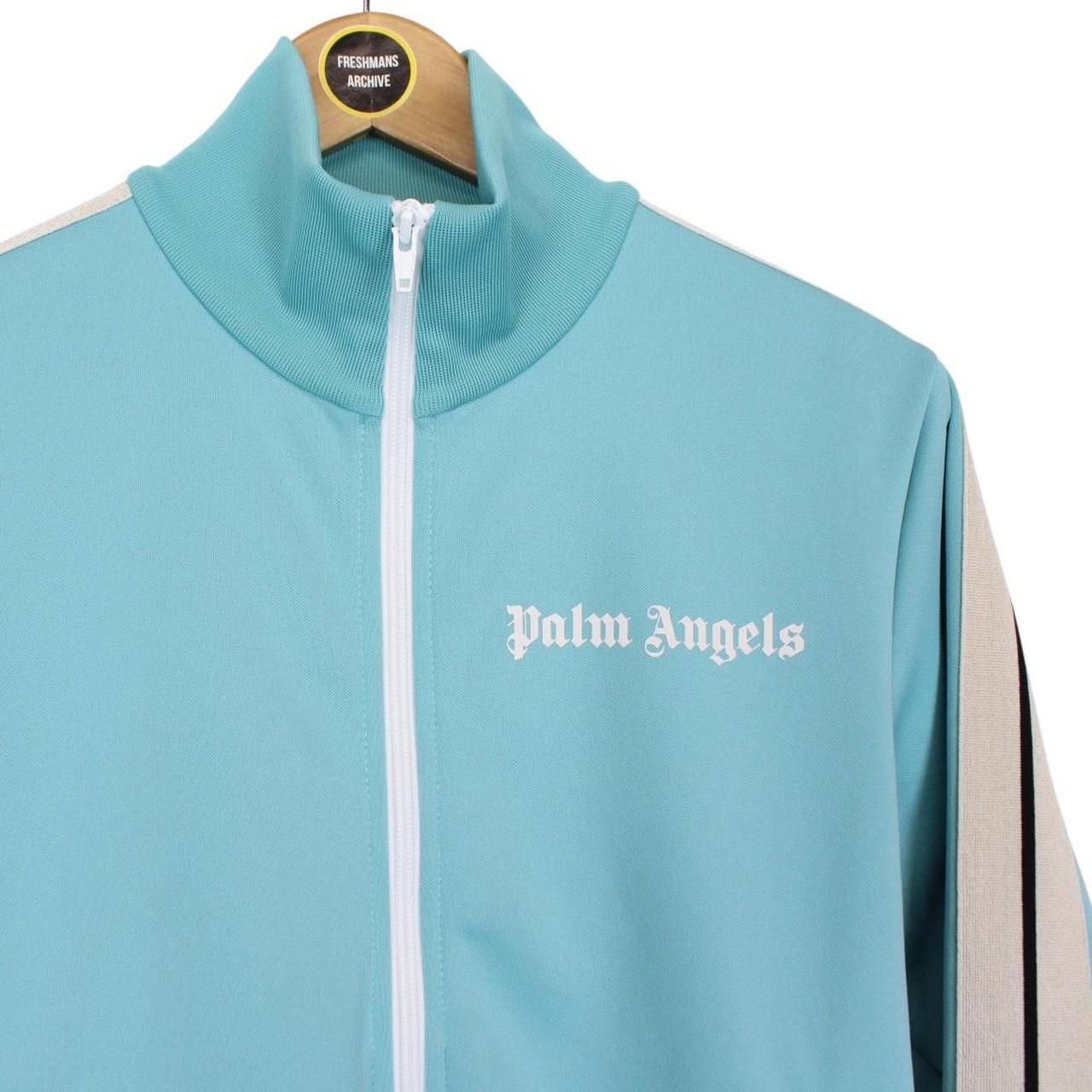 Palm Angels Turquoise Blue Full Zip Track Jacket