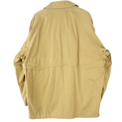 Burberry beige coat with Nova Check pattern, multi pockets, and cream lining.