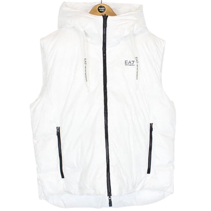 Emporio Armani White Reversible Hooded Down Gilet / Bodywarmer