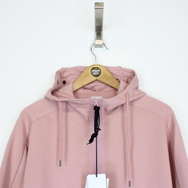 CP Company Rose Pink Cotton Full Zip Goggle Hoodie Jumper