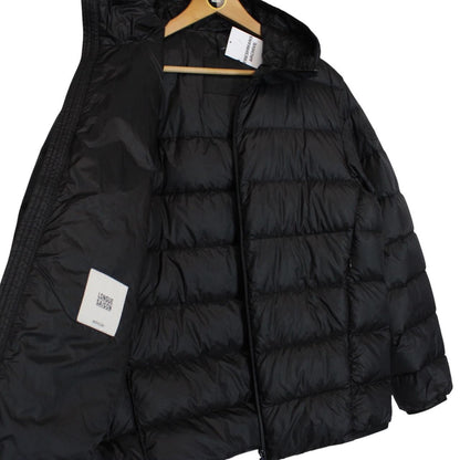 Moncler Provins Black and White Full Zip Hooded Down Jacket