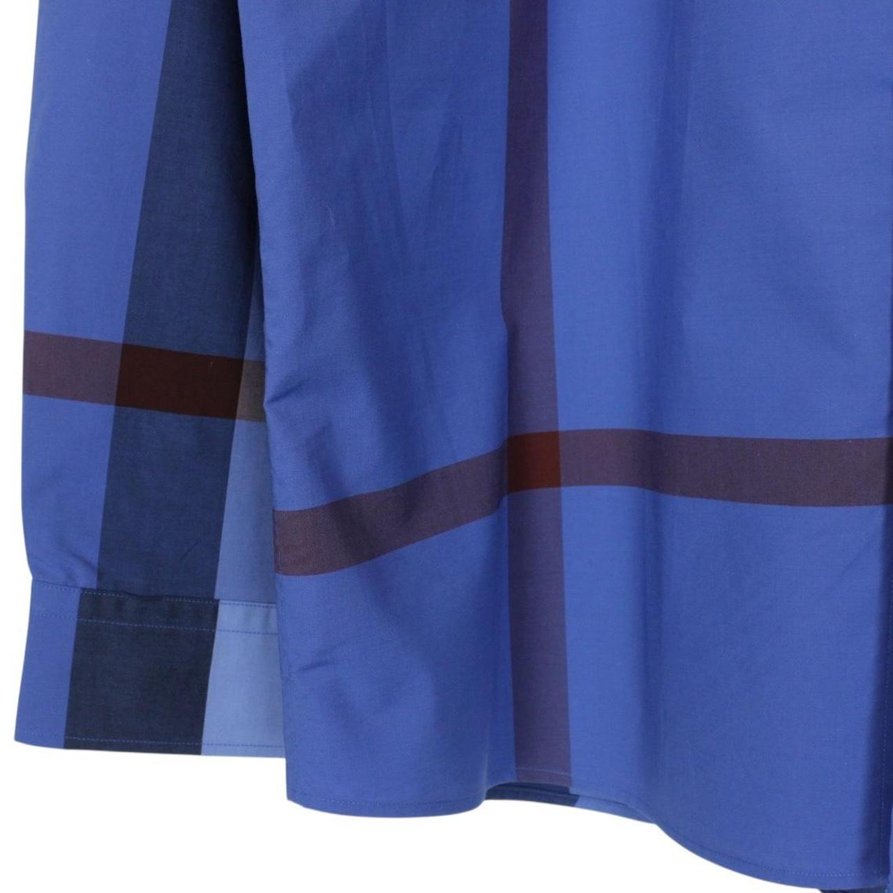 Burberry Blue Nova Check Long Sleeve Somerton Cotton Shirt