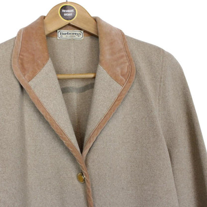 Vintage 80s Burberry Tan Brown Merino Wool/Acrylic Knit Jacket