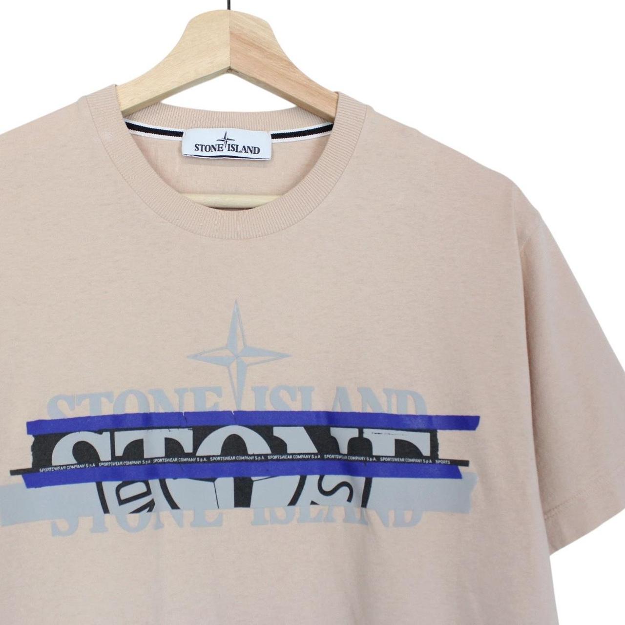 Stone Island AW 2021 Rose Short Sleeve Cotton Split Logo T-Shirt
