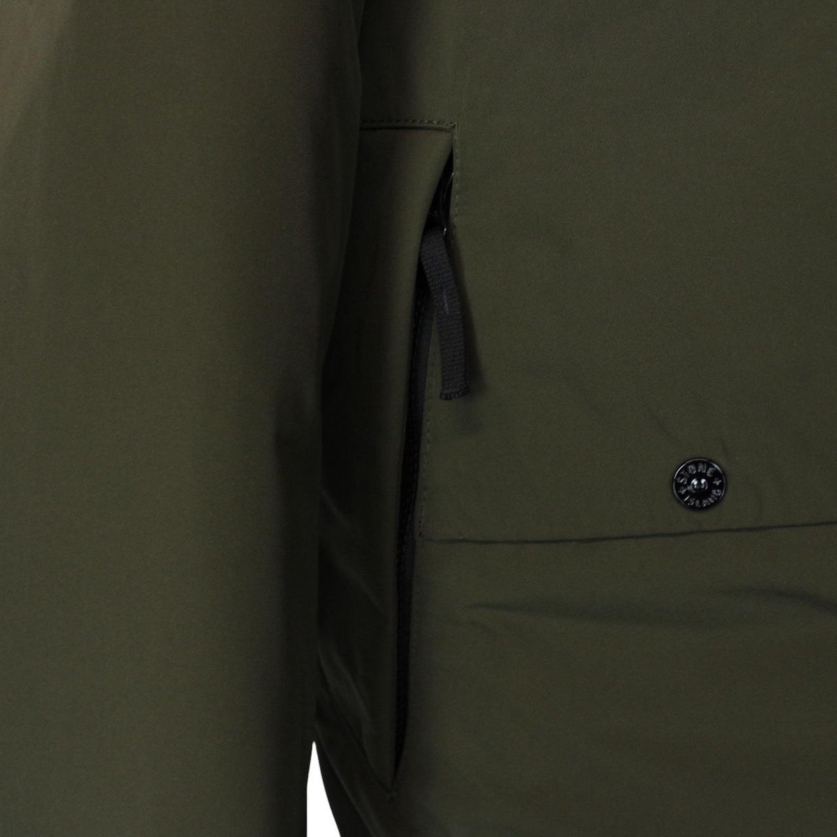 Stone Island green full zip jacket with micro twill fabric and logo badge.