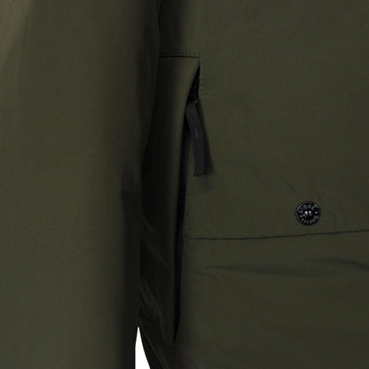 Stone Island green full zip jacket with micro twill fabric and logo badge.
