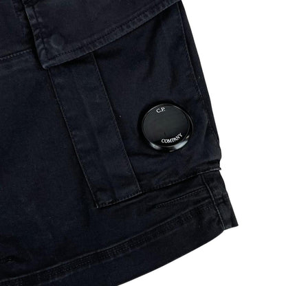 CP Company Black Lens Cotton Cargo Shorts