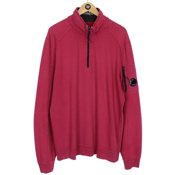 CP Company Burgundy 1/4 Zip Lens Sweatshirt Jumper