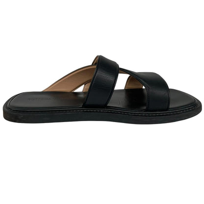 Bottega Veneta Black Calf Leather Band Sandals