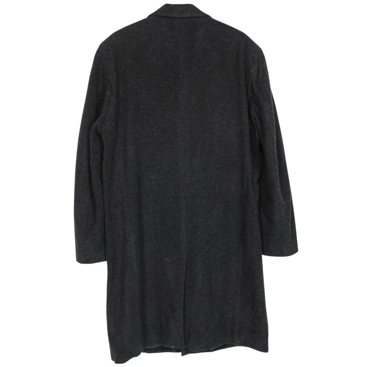 Vintage 90s Yves Saint Laurent Dark Grey Wool Overcoat