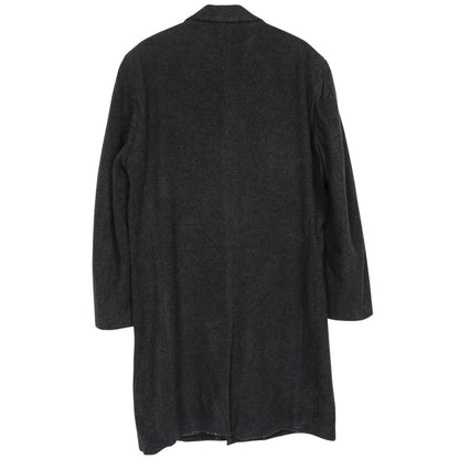 Vintage 90s Yves Saint Laurent Dark Grey Wool Overcoat