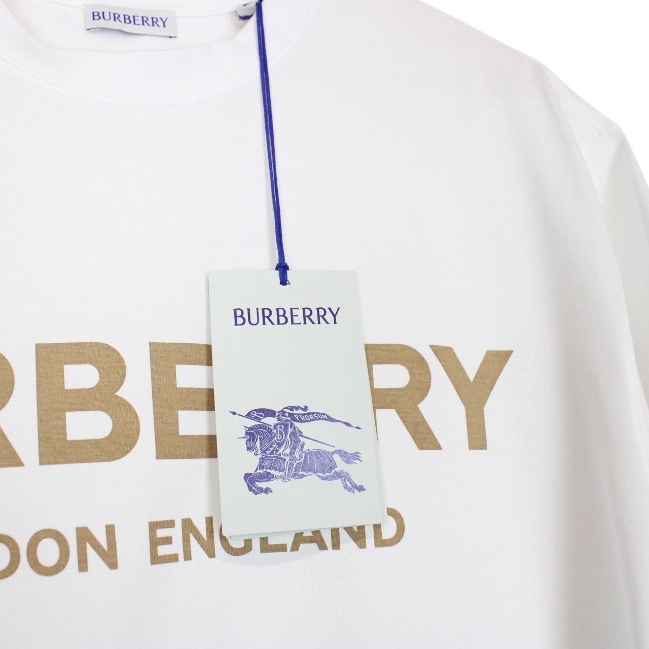 Burberry White Ellison Logo Print Short Sleeve Cotton T-Shirt