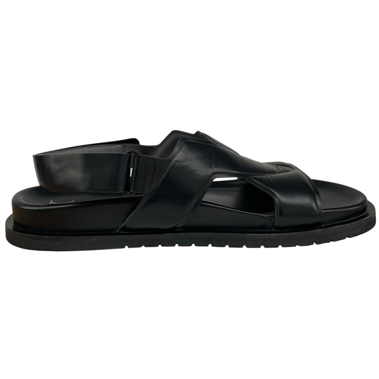 Louis Vuitton LV Black Calf Leather Oasis Sandals