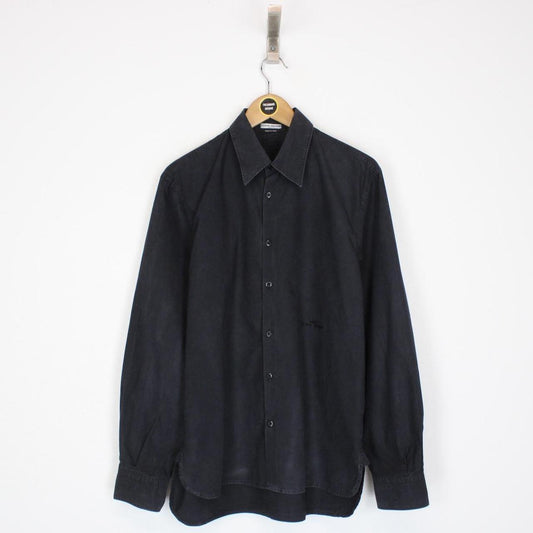 Vintage Stone Island AW 2003 Black Long Sleeve Cotton Logo Shirt