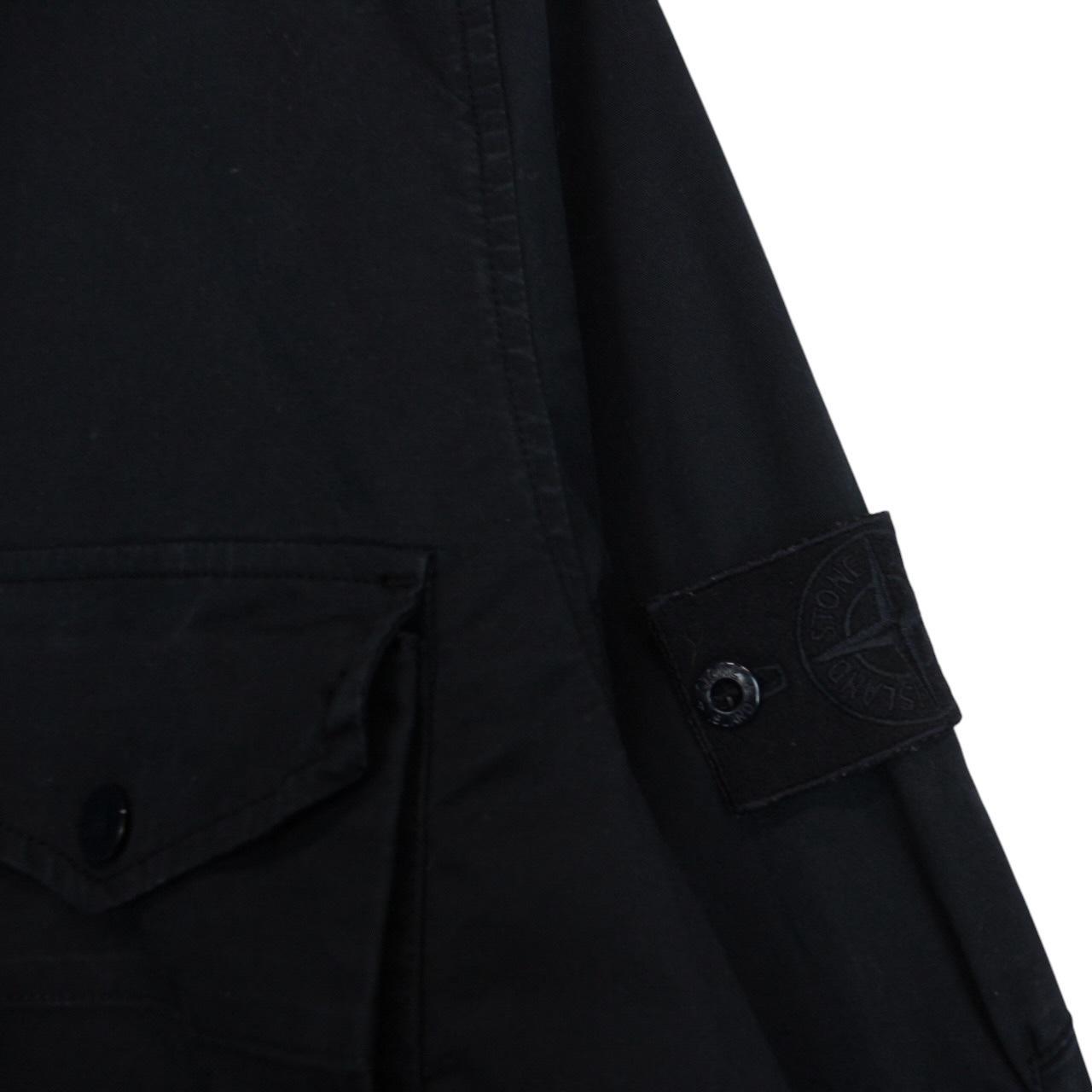 Stone Island Ghost SS 2020 Navy Blue Thick Cotton Button Up Overshirt