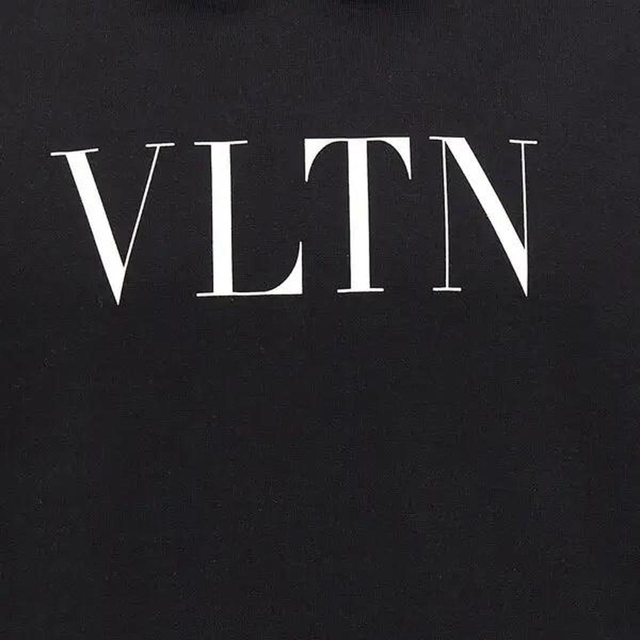 Valentino Black and White VLTN Print Spellout Hoodie Sweatshirt