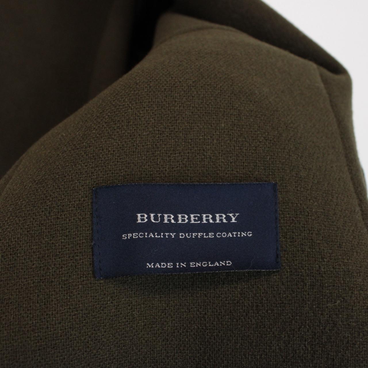 Vintage Burberry London Khaki Green Wool Duffle Coat