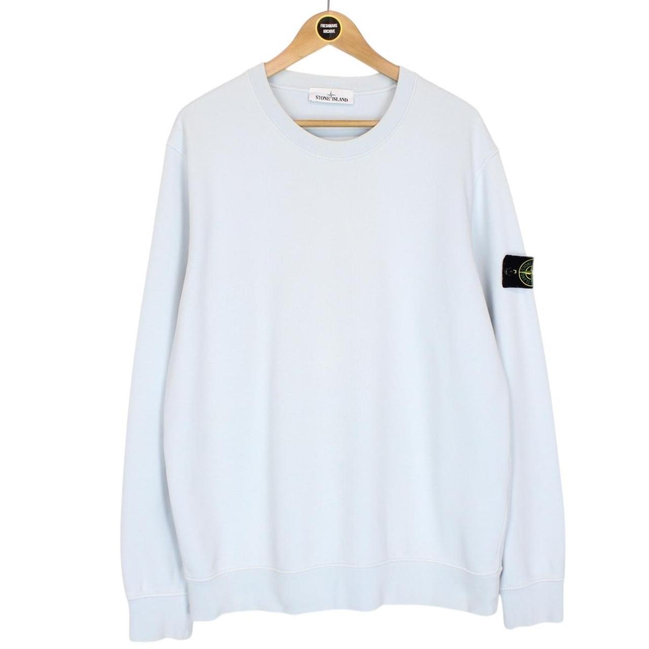 Stone Island SS 2021 Light Blue Cotton Sweatshirt Jumper