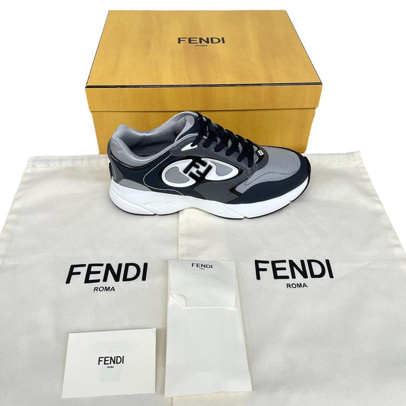 Fendi Forward Navy Blue, Grey and White Trainers