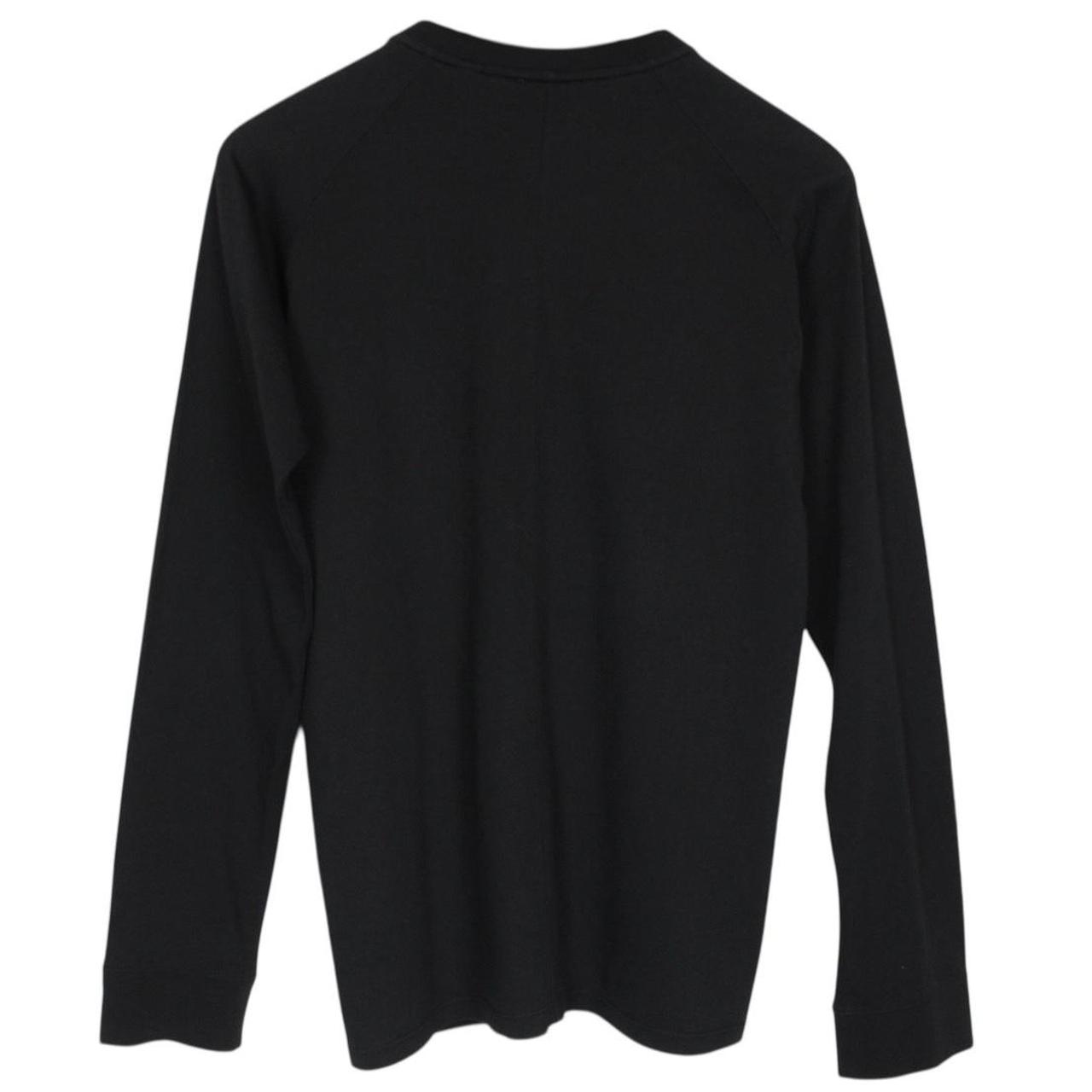 Burberry Black and White Logo Print Long Sleeve Cotton T-Shirt