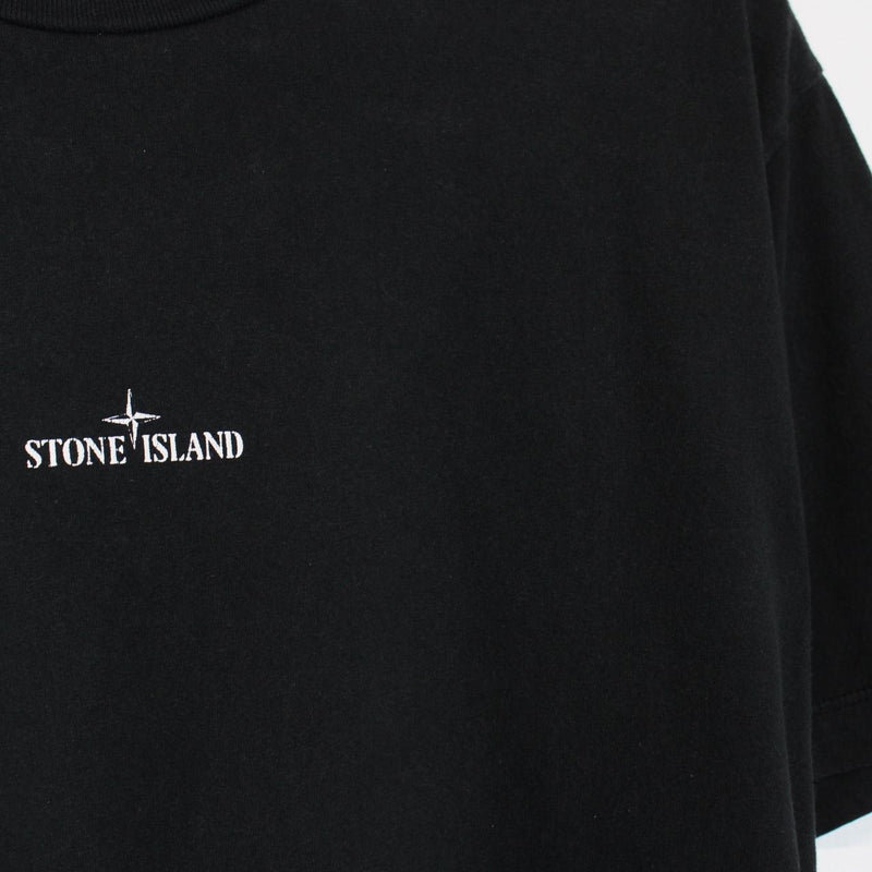Stone Island SS 2020 Black and White Short Sleeve Logo Print T-Shirt