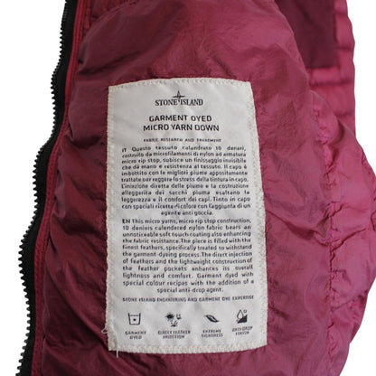 Stone Island AW 2018 Burgundy Garment Dyed Micro Yarn Down Gilet / Bodywarmer