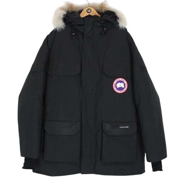Canada Goose Black Expedition Parka Down Jacket with Fur Trim