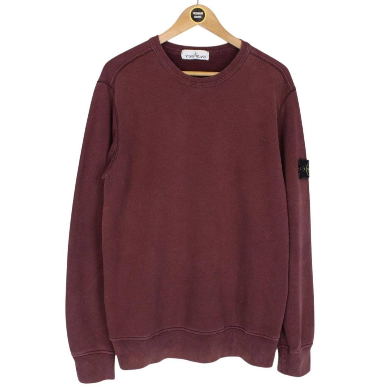 Stone Island AW 2017 Burgundy Cotton Sweatshirt Jumper