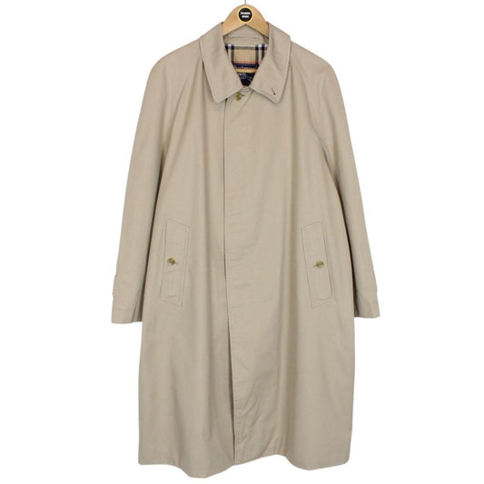 Vintage 90s Burberry Beige Single Breasted Trench Coat